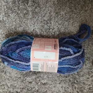 Multi-Texture Blue Sparkle Yarn Skein Midnight Blue